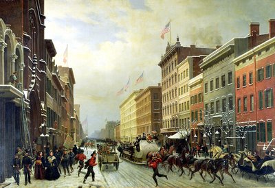 Scena di strada a New York da Hippolyte Victor Valentin Sebron